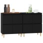 vidaXL Sideboards 2 Stk. Schwarz 60x35x70 cm Holzwerkstoff vidaXL Sideboards 2 Stk. Schwarz 60x35x70 cm Holzwerkstoff