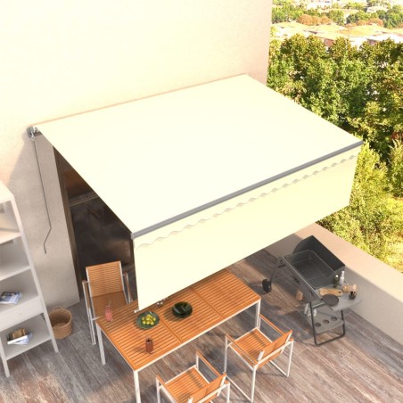 vidaXL Gelenkarmmarkise mit Rollo 4x3 m Creme