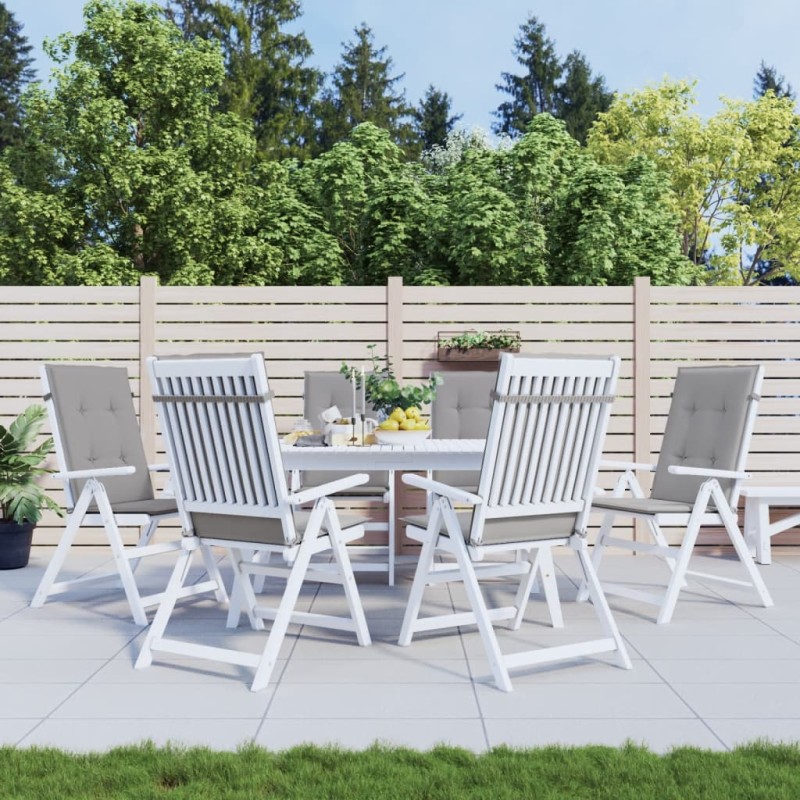 Gartenstuhlauflagen für Hochlehner 6 Stk. Grau 120x50x3cm Stoff Gartenstuhlauflagen für Hochlehner 6 Stk. Grau 120x50x3cm Stoff