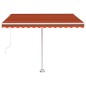 vidaXL Gelenkarmmarkise mit Pfosten 300x250 cm Orange & Braun vidaXL Gelenkarmmarkise mit Pfosten 300x250 cm Orange & Braun