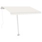 vidaXL Gelenkarmmarkise mit Pfosten 300x250 cm Creme vidaXL Gelenkarmmarkise mit Pfosten 300x250 cm Creme