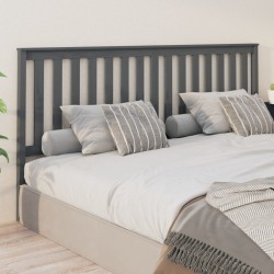 vidaXL Kopfteil Grau 206x6x101 cm Massivholz Kiefer