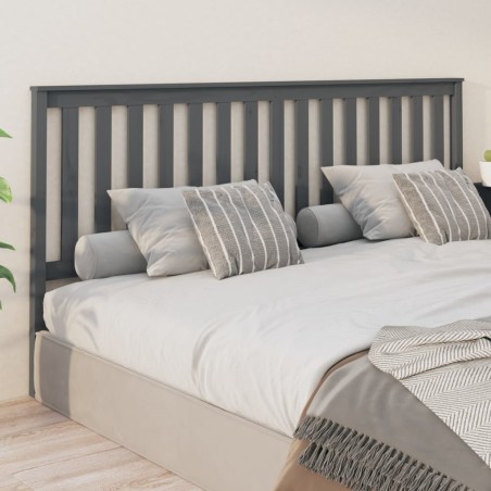 vidaXL Kopfteil Grau 206x6x101 cm Massivholz Kiefer