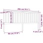 vidaXL Kopfteil Grau 206x6x101 cm Massivholz Kiefer