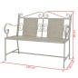 vidaXL Gartenbank 115 cm Stahl Grau vidaXL Gartenbank 115 cm Stahl Grau