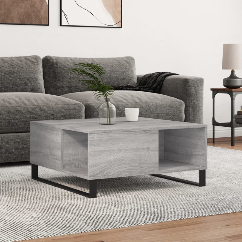 vidaXL Couchtisch Grau Sonoma 80x80x36,5 cm Holzwerkstoff vidaXL Couchtisch Grau Sonoma 80x80x36,5 cm Holzwerkstoff