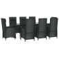 vidaXL 9-tlg. Garten-Essgruppe mit Kissen Schwarz Poly Rattan vidaXL 9-tlg. Garten-Essgruppe mit Kissen Schwarz Poly Rattan