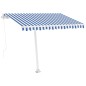 vidaXL Gelenkarmmarkise mit Pfosten 300x250 cm Blau & Weiß vidaXL Gelenkarmmarkise mit Pfosten 300x250 cm Blau & Weiß