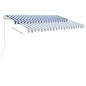 vidaXL Gelenkarmmarkise mit Pfosten 300x250 cm Blau & Weiß vidaXL Gelenkarmmarkise mit Pfosten 300x250 cm Blau & Weiß