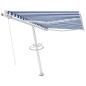 vidaXL Gelenkarmmarkise mit Pfosten 300x250 cm Blau & Weiß vidaXL Gelenkarmmarkise mit Pfosten 300x250 cm Blau & Weiß
