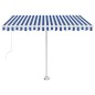 vidaXL Gelenkarmmarkise mit Pfosten 300x250 cm Blau & Weiß vidaXL Gelenkarmmarkise mit Pfosten 300x250 cm Blau & Weiß