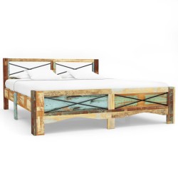 vidaXL Massivholzbett Altholz 140x200 cm 
