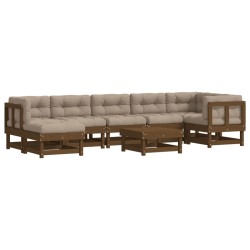 vidaXL 8-tlg. Garten-Lounge-Set mit Kissen Honigbraun Massivholz
