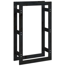 vidaXL Kaminholzregal Schwarz 60x25x100 cm Massivholz Kiefer