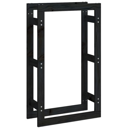 vidaXL Kaminholzregal Schwarz 60x25x100 cm Massivholz Kiefer