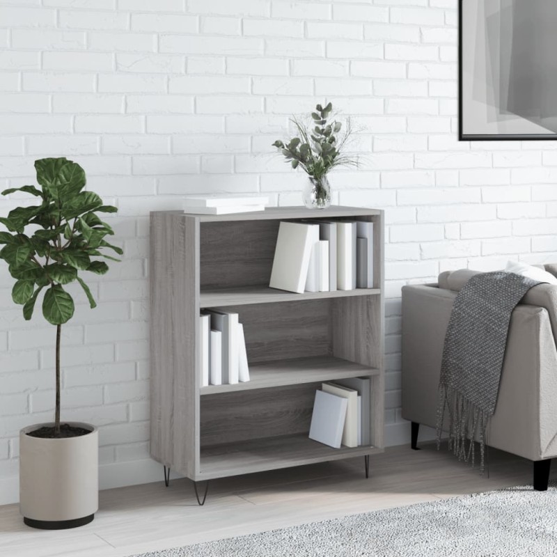 vidaXL Bücherregal Grau Sonoma 69,5x32,5x90 cm Holzwerkstoff vidaXL Bücherregal Grau Sonoma 69,5x32,5x90 cm Holzwerkstoff