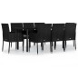 vidaXL 9-tlg. Garten-Essgruppe mit Kissen Schwarz Poly Rattan vidaXL 9-tlg. Garten-Essgruppe mit Kissen Schwarz Poly Rattan