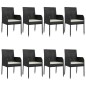 vidaXL 9-tlg. Garten-Essgruppe mit Kissen Schwarz Poly Rattan vidaXL 9-tlg. Garten-Essgruppe mit Kissen Schwarz Poly Rattan