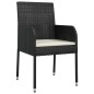 vidaXL 9-tlg. Garten-Essgruppe mit Kissen Schwarz Poly Rattan vidaXL 9-tlg. Garten-Essgruppe mit Kissen Schwarz Poly Rattan