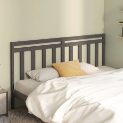 vidaXL Bett-Kopfteil Grau 206x4x100 cm Massivholz Kiefer