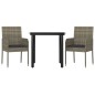 vidaXL 3-tlg. Garten-Essgruppe mit Kissen Schwarz und Grau Poly Rattan vidaXL 3-tlg. Garten-Essgruppe mit Kissen Schwarz und Grau Poly Rattan