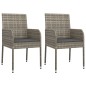 vidaXL 3-tlg. Garten-Essgruppe mit Kissen Schwarz und Grau Poly Rattan vidaXL 3-tlg. Garten-Essgruppe mit Kissen Schwarz und Grau Poly Rattan