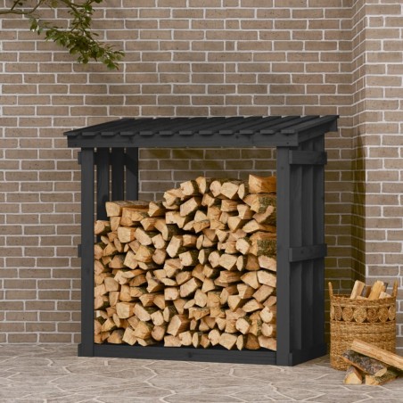 vidaXL Kaminholzregal Grau 108x64,5x109 cm Massivholz Kiefer