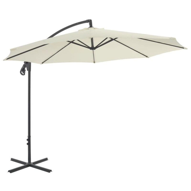 vidaXL Ampelschirm mit Stahlmast 300 cm Sand vidaXL Ampelschirm mit Stahlmast 300 cm Sand
