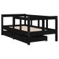 vidaXL Kinderbett mit Schubladen Schwarz 70x140 cm Massivholz Kiefer vidaXL Kinderbett mit Schubladen Schwarz 70x140 cm Massivholz Kiefer