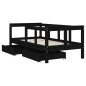 vidaXL Kinderbett mit Schubladen Schwarz 70x140 cm Massivholz Kiefer vidaXL Kinderbett mit Schubladen Schwarz 70x140 cm Massivholz Kiefer