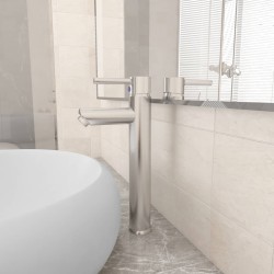 vidaXL Badezimmer Mischbatterie Silbern 12x30 cm