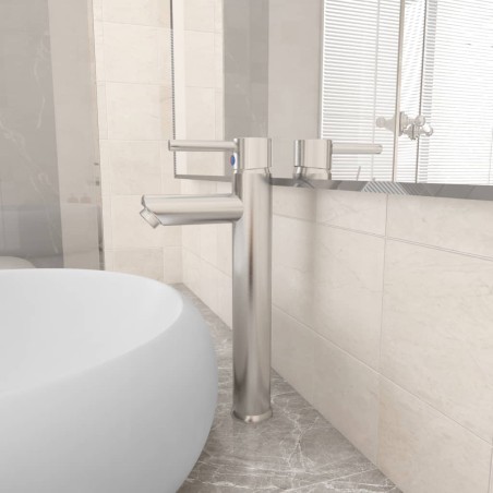 vidaXL Badezimmer Mischbatterie Silbern 12x30 cm