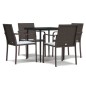 vidaXL 5-tlg. Garten-Essgruppe mit Kissen Poly Rattan und Stahl vidaXL 5-tlg. Garten-Essgruppe mit Kissen Poly Rattan und Stahl