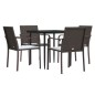 vidaXL 5-tlg. Garten-Essgruppe mit Kissen Poly Rattan und Stahl vidaXL 5-tlg. Garten-Essgruppe mit Kissen Poly Rattan und Stahl