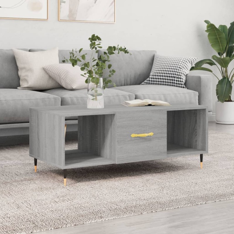 vidaXL Couchtisch Grau Sonoma 102x50x40 cm Holzwerkstoff vidaXL Couchtisch Grau Sonoma 102x50x40 cm Holzwerkstoff