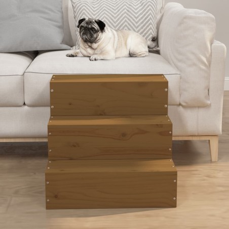 vidaXL Haustiertreppe Honigbraun 40x37,5x35 cm Massivholz Kiefer