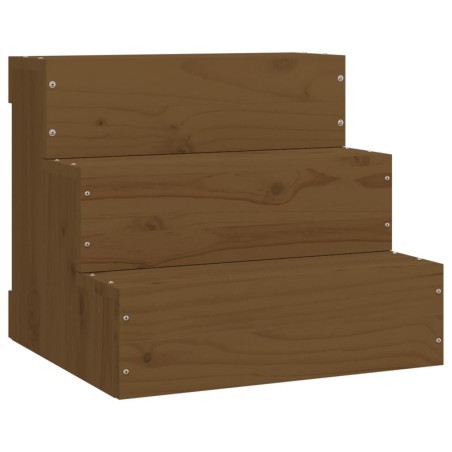 vidaXL Haustiertreppe Honigbraun 40x37,5x35 cm Massivholz Kiefer