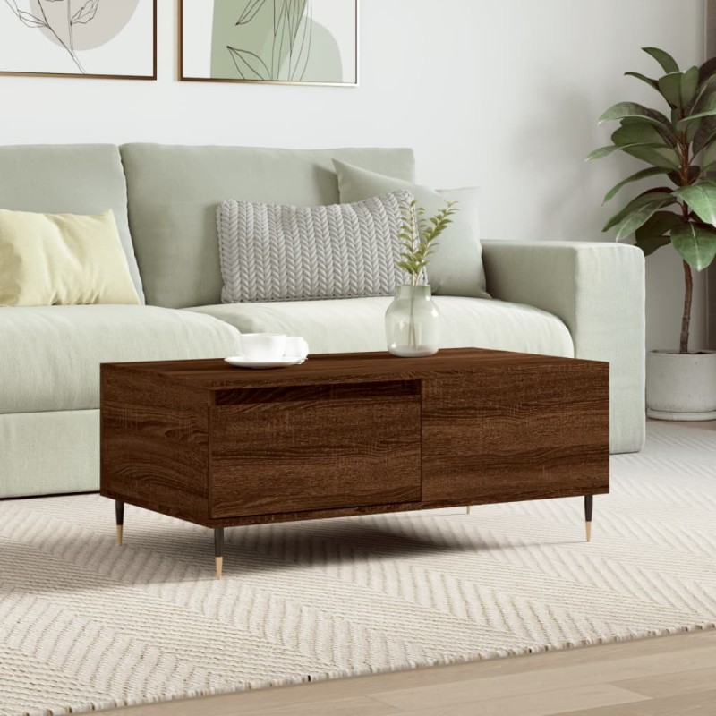 vidaXL Couchtisch Braun Eichen-Optik 90x50x36,5 cm Holzwerkstoff vidaXL Couchtisch Braun Eichen-Optik 90x50x36,5 cm Holzwerkstoff