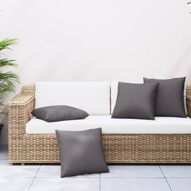 vidaXL Zierkissen 4 Stk. Anthrazit 50x50 cm Stoff vidaXL Zierkissen 4 Stk. Anthrazit 50x50 cm Stoff
