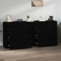 vidaXL Sideboards 2 Stk. Schwarz Holzwerkstoff vidaXL Sideboards 2 Stk. Schwarz Holzwerkstoff