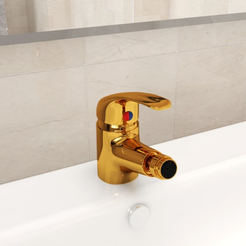 vidaXL Badezimmer Bidet Mischbatterie Golden 13x12 cm vidaXL Badezimmer Bidet Mischbatterie Golden 13x12 cm