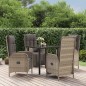 vidaXL 5-tlg. Garten-Essgruppe mit Kissen Schwarz und Grau Poly Rattan vidaXL 5-tlg. Garten-Essgruppe mit Kissen Schwarz und Grau Poly Rattan