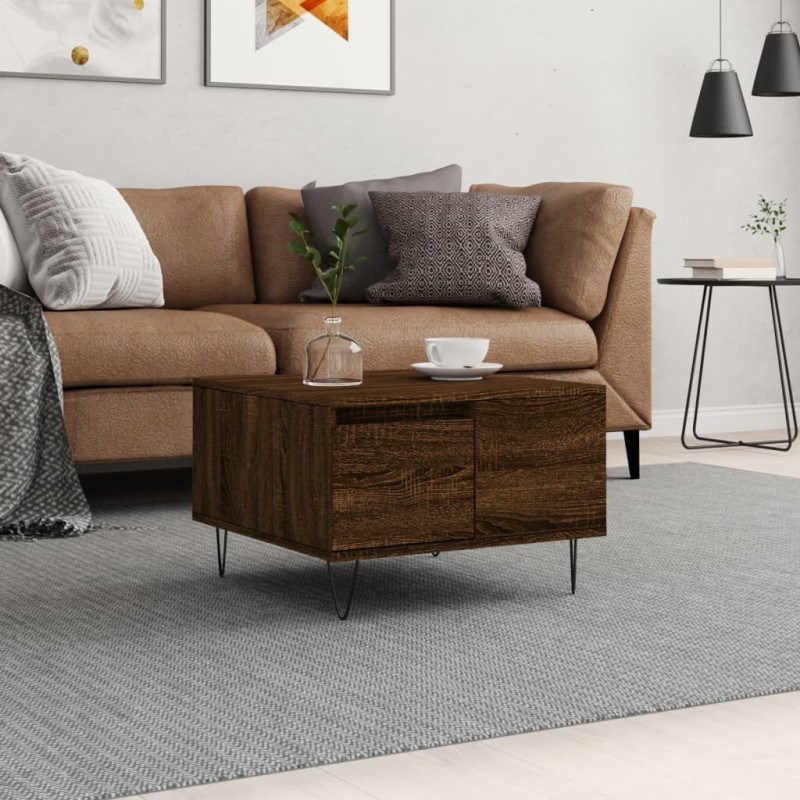 vidaXL Couchtisch Braun Eichen-Optik 55x55x36,5 cm Holzwerkstoff vidaXL Couchtisch Braun Eichen-Optik 55x55x36,5 cm Holzwerkstoff