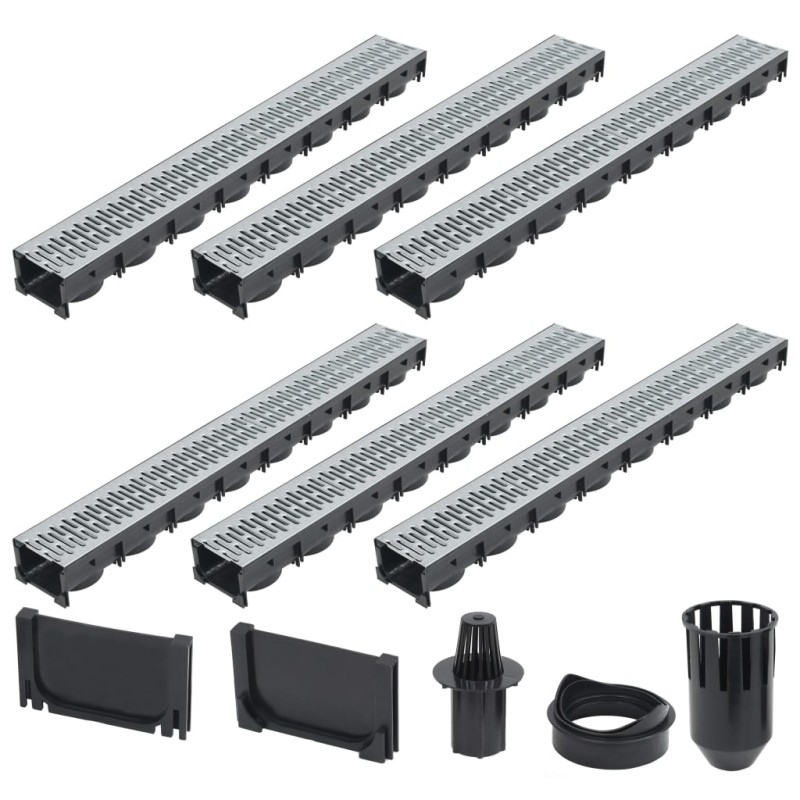 vidaXL Entwässerungskanäle 6 Stk. Verzinkter Stahl 6 m vidaXL Entwässerungskanäle 6 Stk. Verzinkter Stahl 6 m