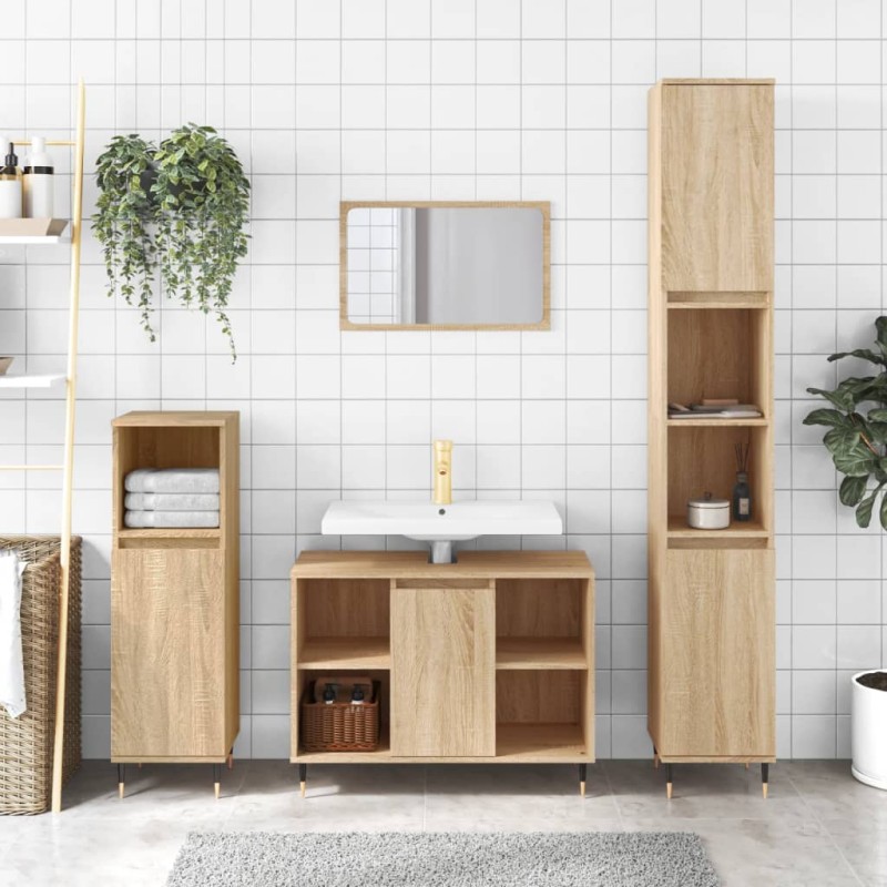 vidaXL Badschrank Sonoma-Eiche 30x30x100 cm Holzwerkstoff vidaXL Badschrank Sonoma-Eiche 30x30x100 cm Holzwerkstoff
