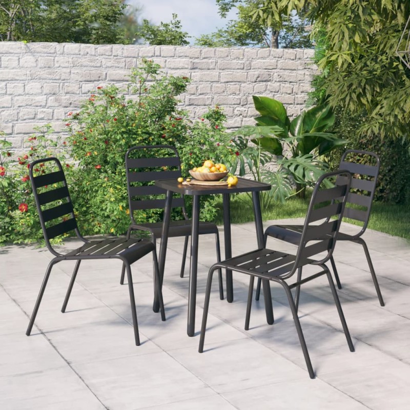 vidaXL 5-tlg. Garten-Essgruppe Anthrazit Stahl vidaXL 5-tlg. Garten-Essgruppe Anthrazit Stahl