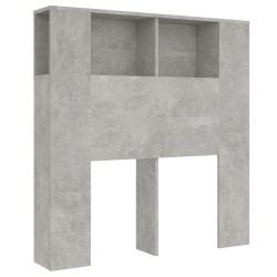 vidaXL Kopfteil mit Ablagen Betongrau 100x18,5x104,5 cm