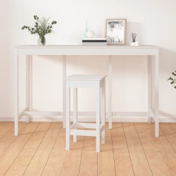 vidaXL Bartisch Weiß 180x80x110 cm Massivholz Kiefer