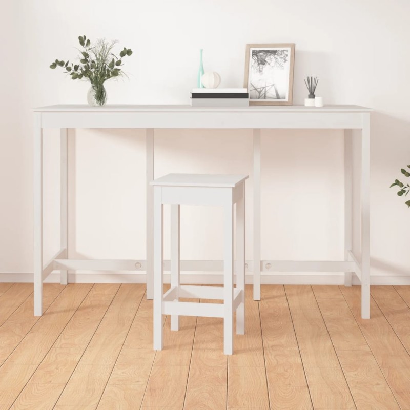 vidaXL Bartisch Weiß 180x80x110 cm Massivholz Kiefer vidaXL Bartisch Weiß 180x80x110 cm Massivholz Kiefer