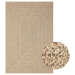vidaXL Teppich 120x170 cm Jute-Optik Innen und Außen